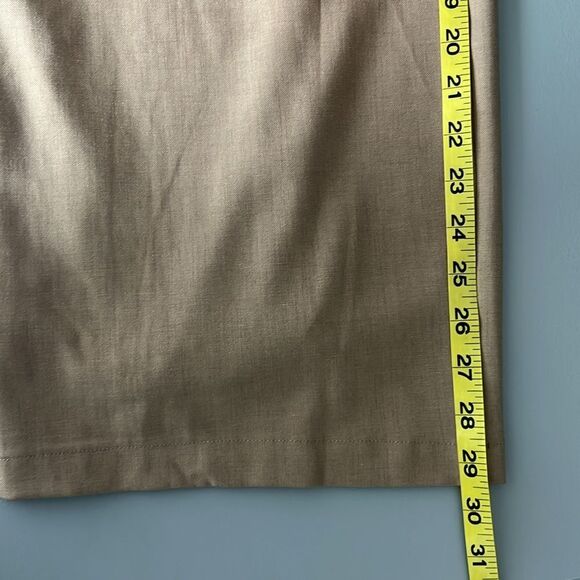 NWT OGL Tencel-Linen Pants Wrinkle-Free Tucked Wide Leg Trouser - Deep Oatmeal - Picture 8 of 10